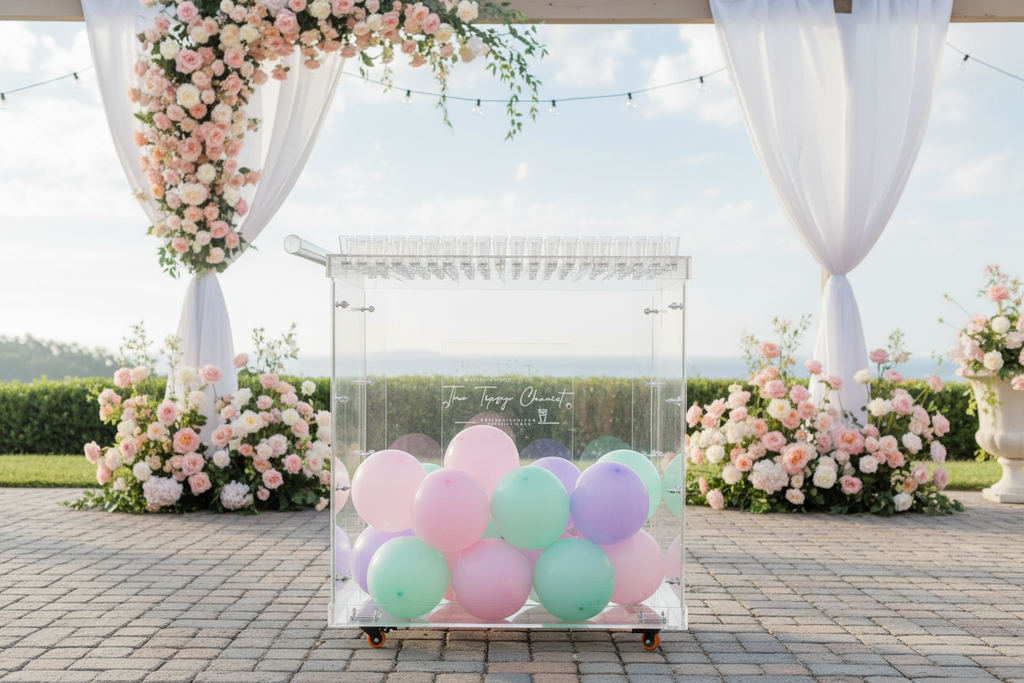 Champagne cart acrílico en tonos pastel