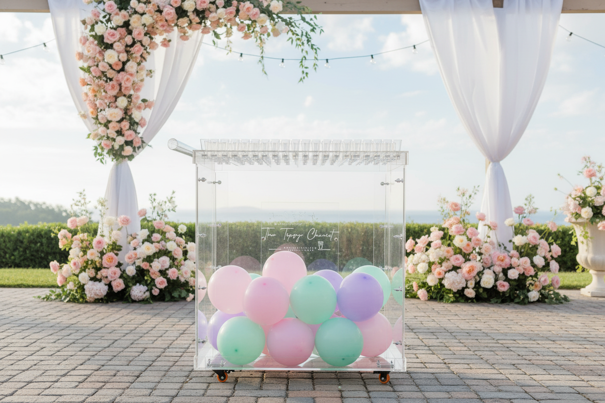 Champagne cart acrílico en tonos pastel