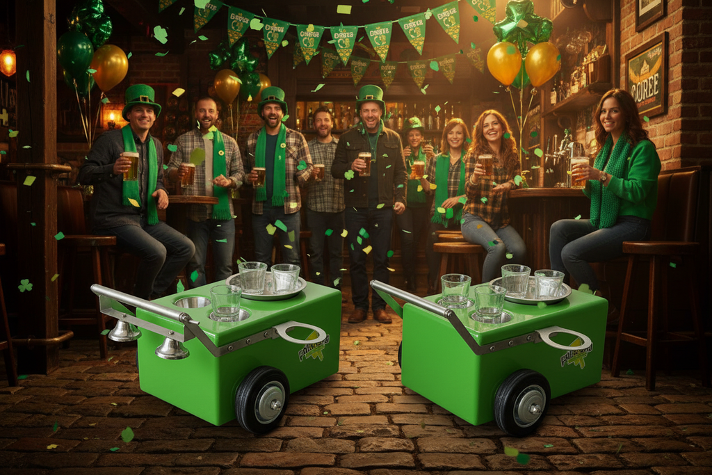 Mini shot carts verdes en St. Patrick's Day
