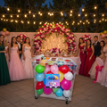 Small acrylic cart cuadrada en quinceañera
